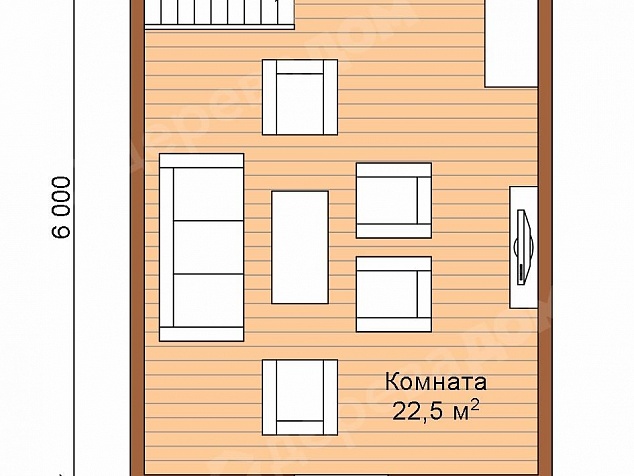 Каркасная баня 6х6 «Баня 23»