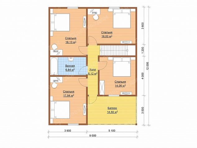 Каркасный дом 12х9 «Сибирь 95»