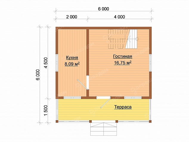 Каркасный дом 6х6 «Тайга 133»